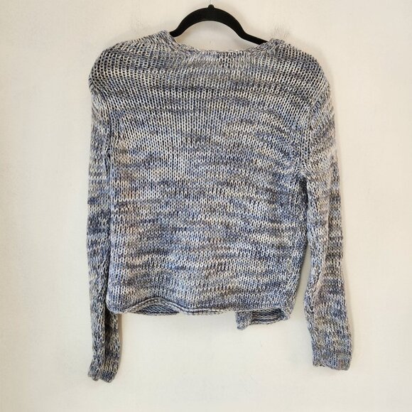 J. Jill Knit Cardigan Sweater 100% Cotton Blue Grey Open Front Women's S - Picture 2 of 7